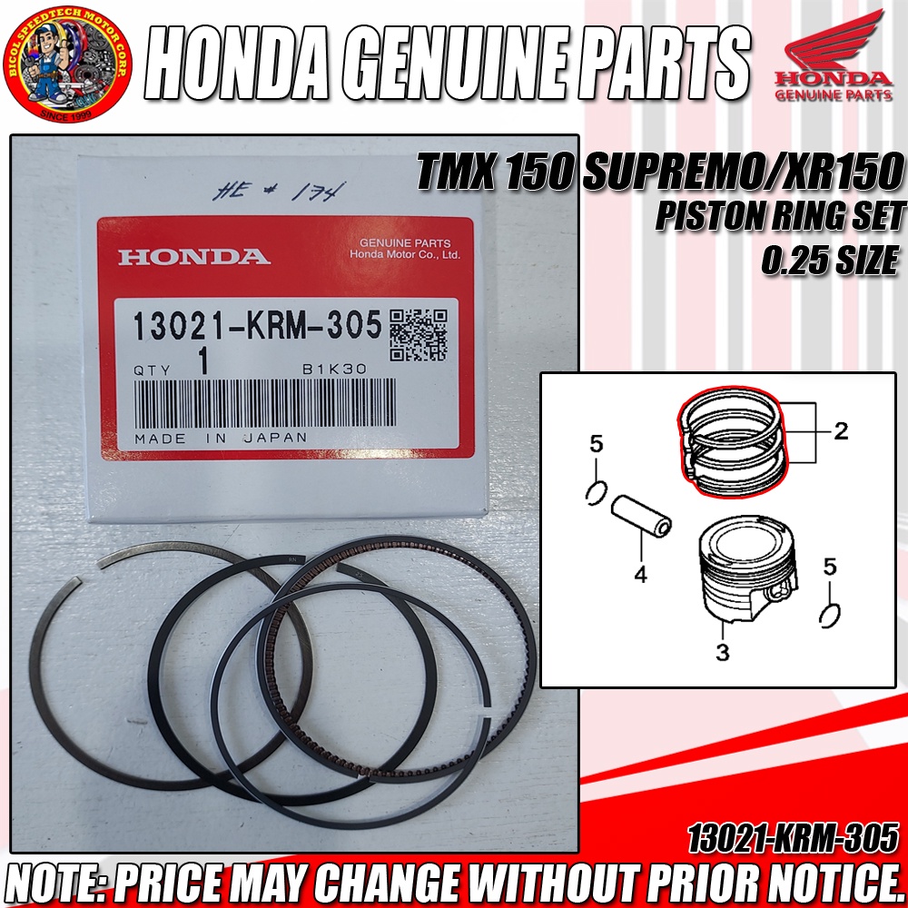 Tmx Supremo Xr Piston Ring Set Hpi Genuine Krm