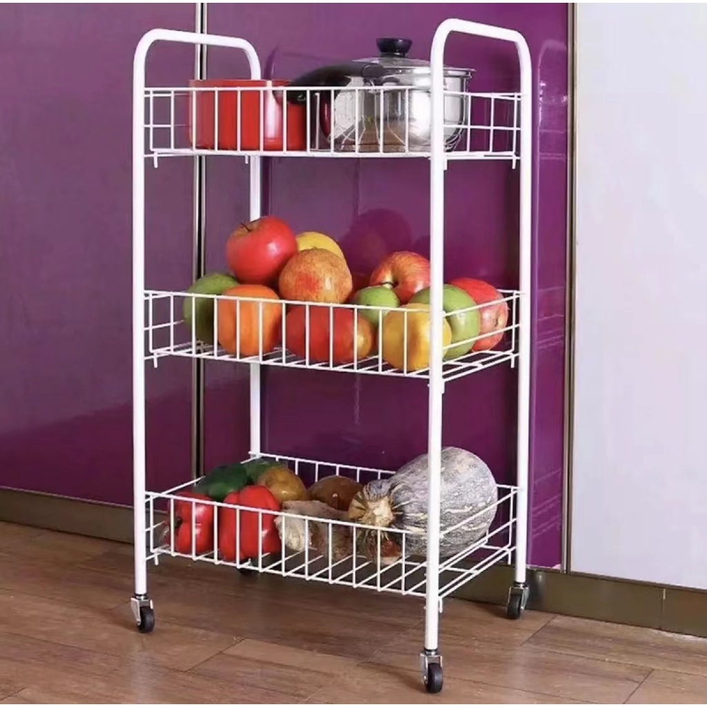 Tier Kitchen Utility Trolley Cart Shelf Storage Rack Organizer With