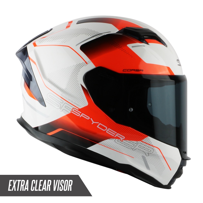 Spyder Full Face Helmet With Dual Visor Corsa Gd Sphere S Free Clear