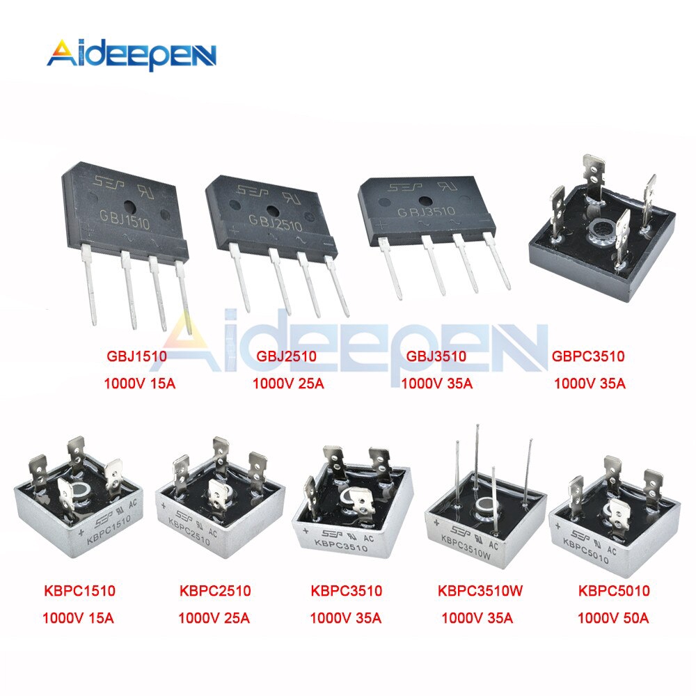 5PCS 15A 25A 35A 50A 1000V Diode Bridge Rectifier KBPC1510 KBPC2510