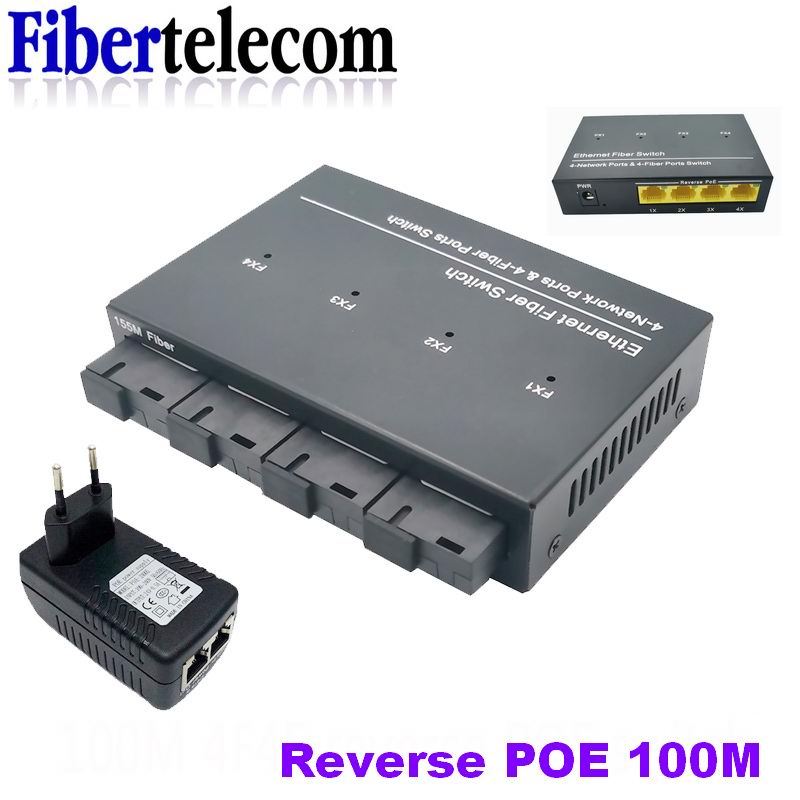 10 100M Reverse POE Switch Output 12V Supply For Epon And Gpon 8 Port