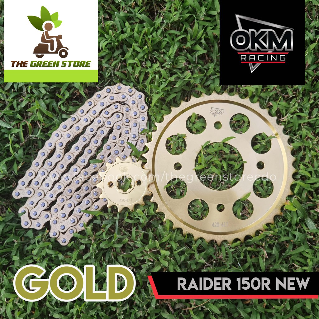 OKM Racing Chain Sprocket Set Raider 150R New Available In Chrome