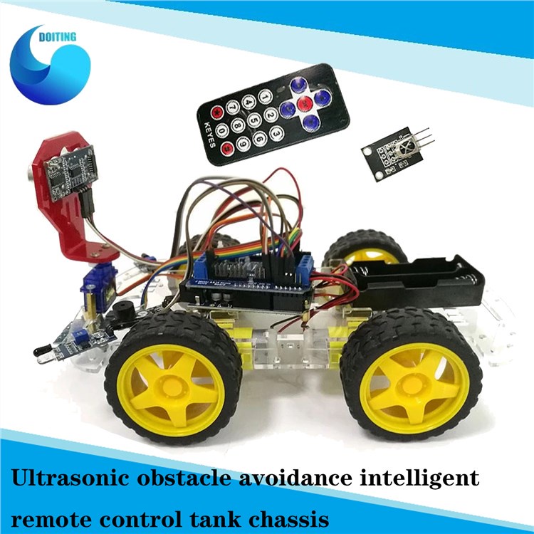 Ir Control Tracking Obstacle Avoidance 4wd Robot Car Chassis Kit For