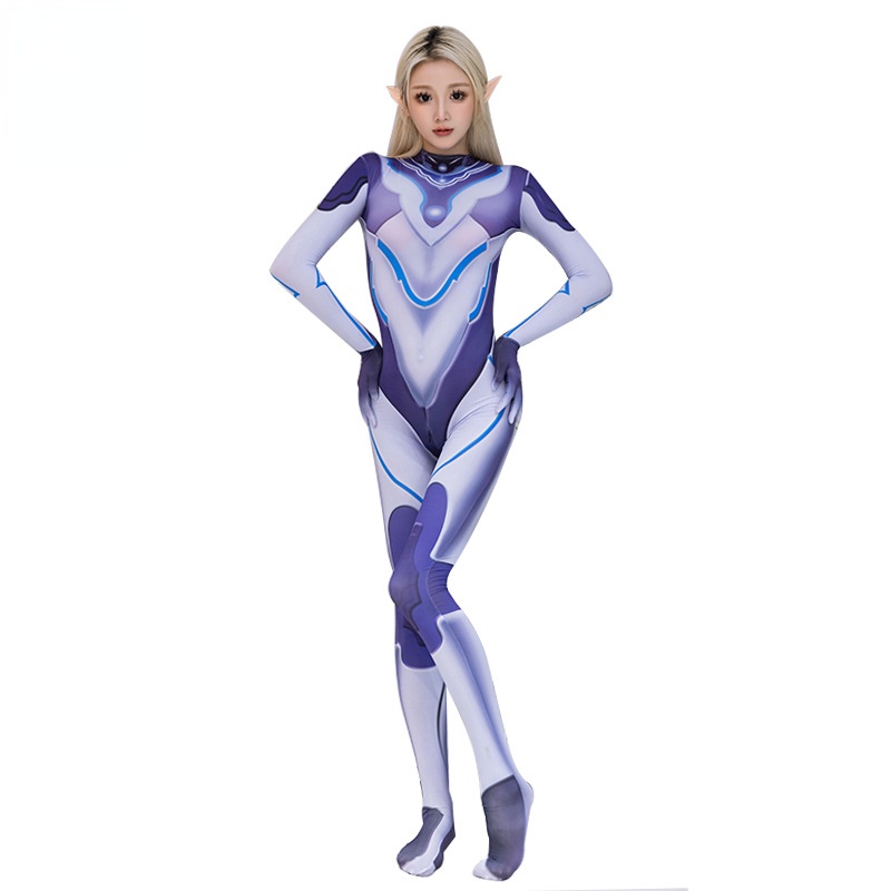 Hot Selling Sexy Cosplay Blade Queen Tight Bodysuit Invisible Zipper Open Crotch Free Take Off