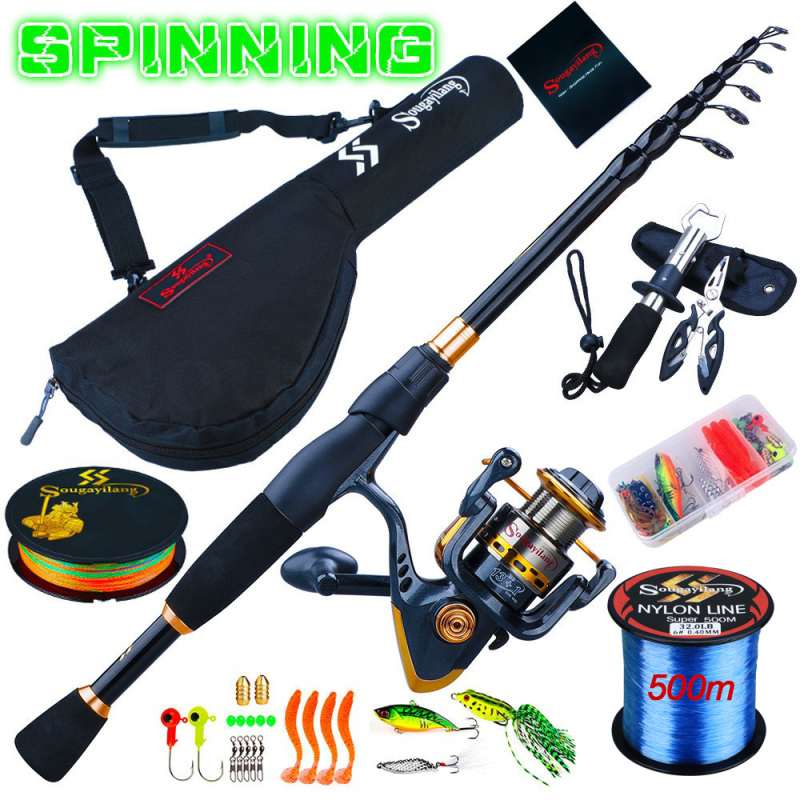 Sougayilang Fsihing Rod And Reel Set 1 8M 2 4M Spinning Casting Rod