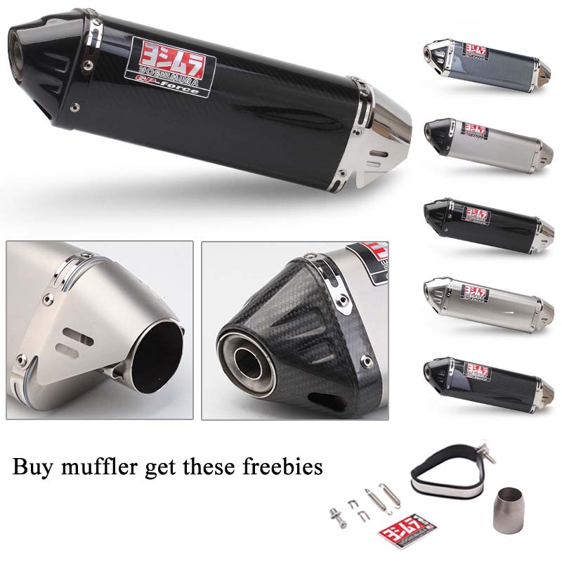 Universal 38 51mm Inlet Moto Exhaust Muffler Pipe Canister Pipe