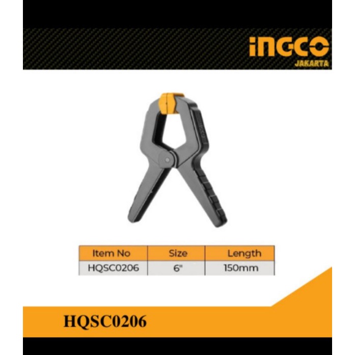 Ingco HQSC0206 Spring Clamp 6 6 Inch Clamp 6 Inch Wooden Clamp 6 Inch