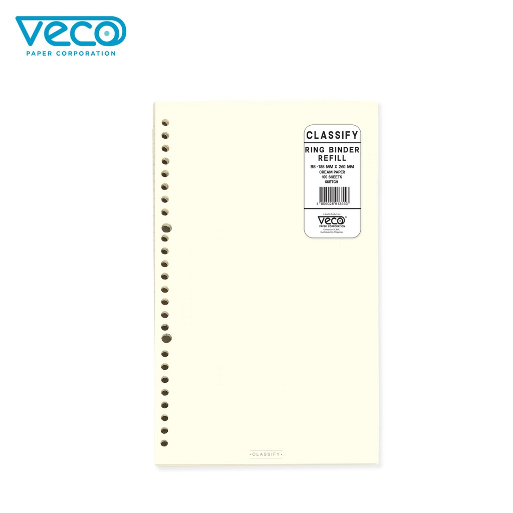 Veco Paper Classify Ring Binder Refill Set Pc Ring B Size