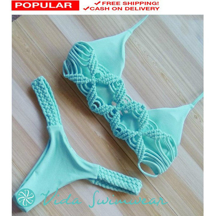 Two Piece Bikini Braided Rope Sexy Two Piece Thong Bikini Shopee Philippines