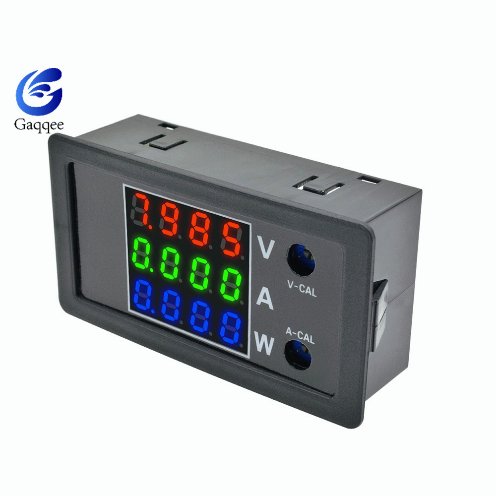 Gaqqee Voltmeter DC 0 100V 10A 4 Bit LED Digital Ammeter Power Volt