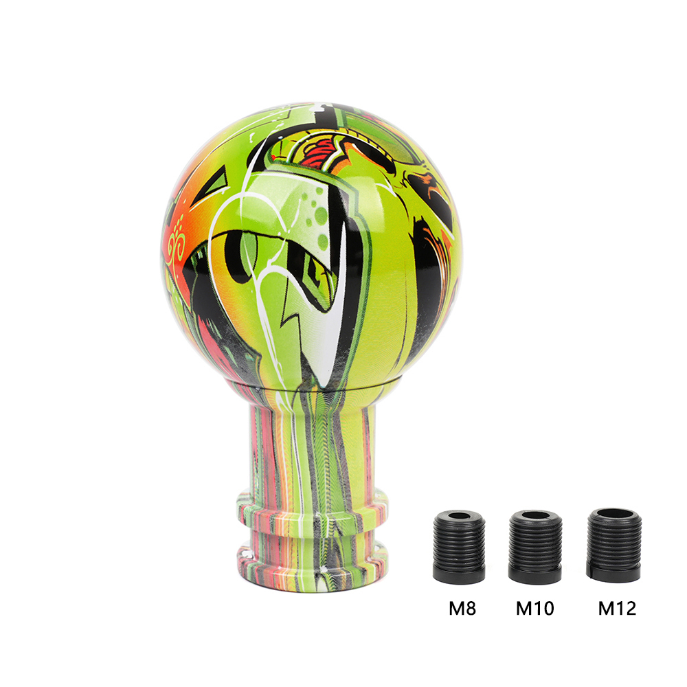 Manual Car Ball Shaped Style Acrylic Graffiti Gear Shift Knob Mixed