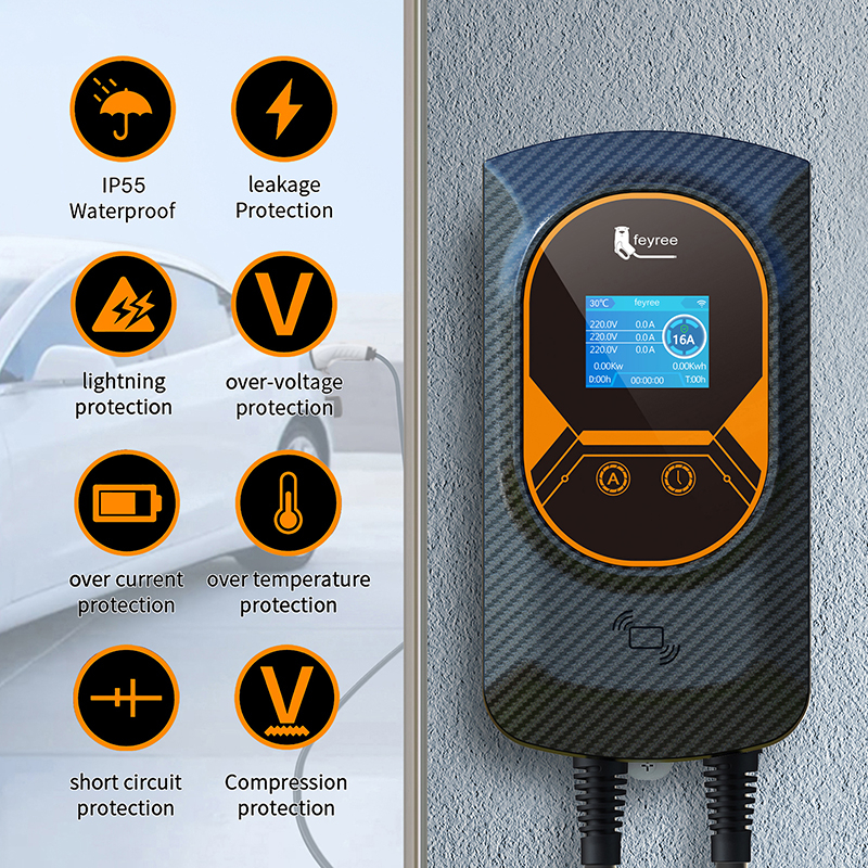 Feyree EV Charging Station Type2 Cable 32A 7 6KW Electric Vehicle Car