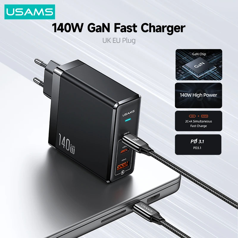 Usams Pd W Gan Charger Uk Eu Plug Quick Charger Portable Phone