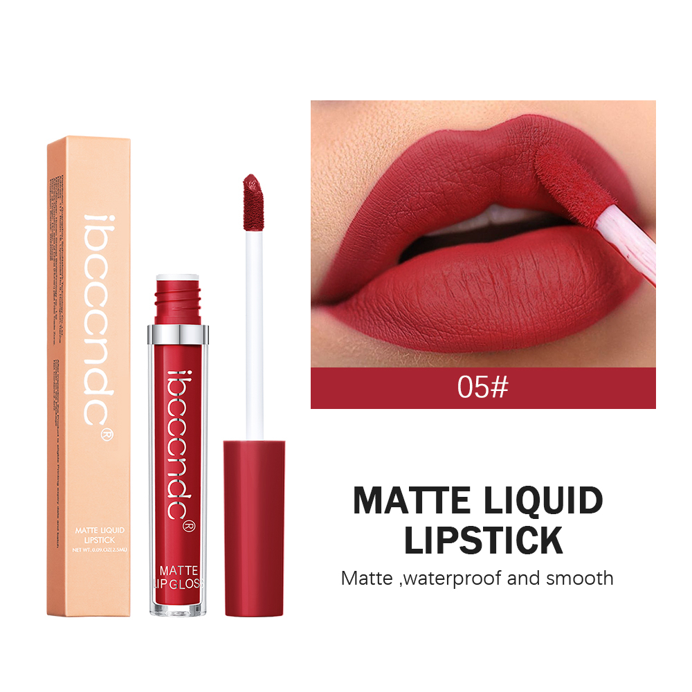 Ibcccndc Sexy Red Matte Velvet Lip Tint Nude Waterproof Long Lasting