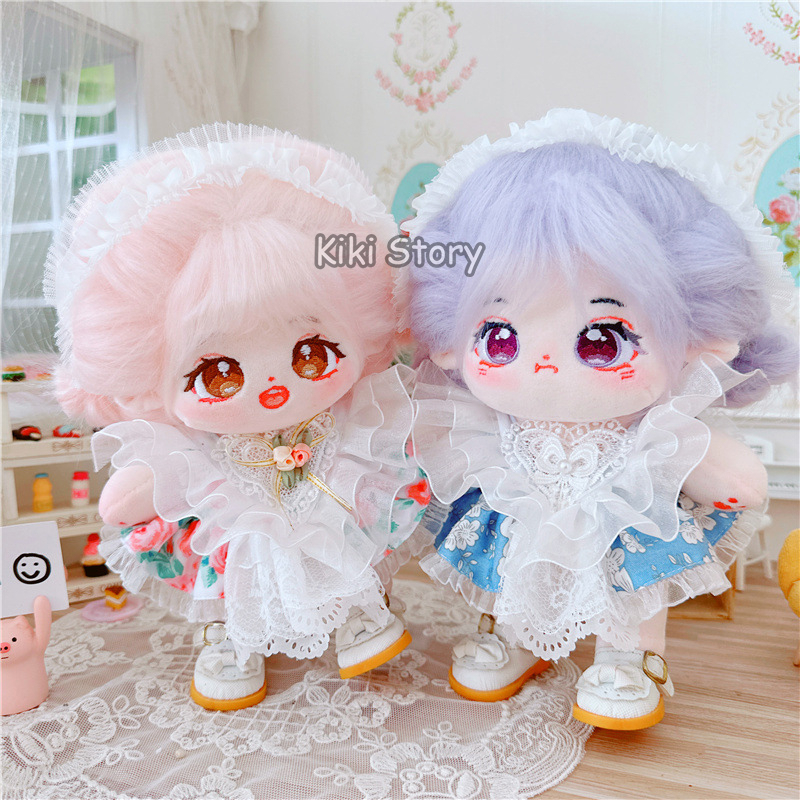 Genuine 20CM Doll Replaceable Clothes Flower Lolita Dress K Pop Plush