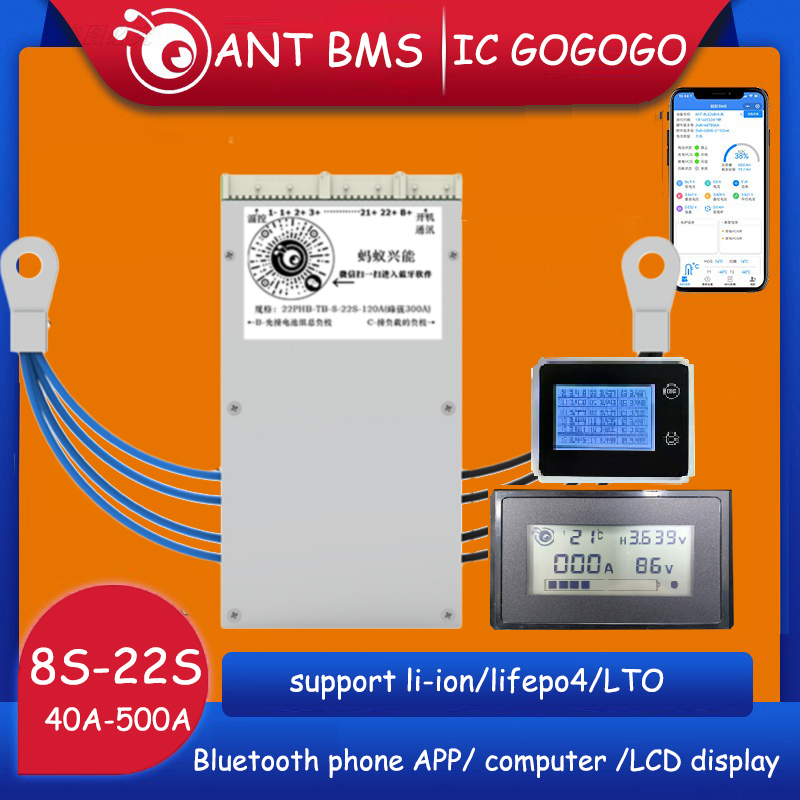 8S To 22S Ant BMS Lithium Battery Protection Board Li Ion Lifepo4 100A