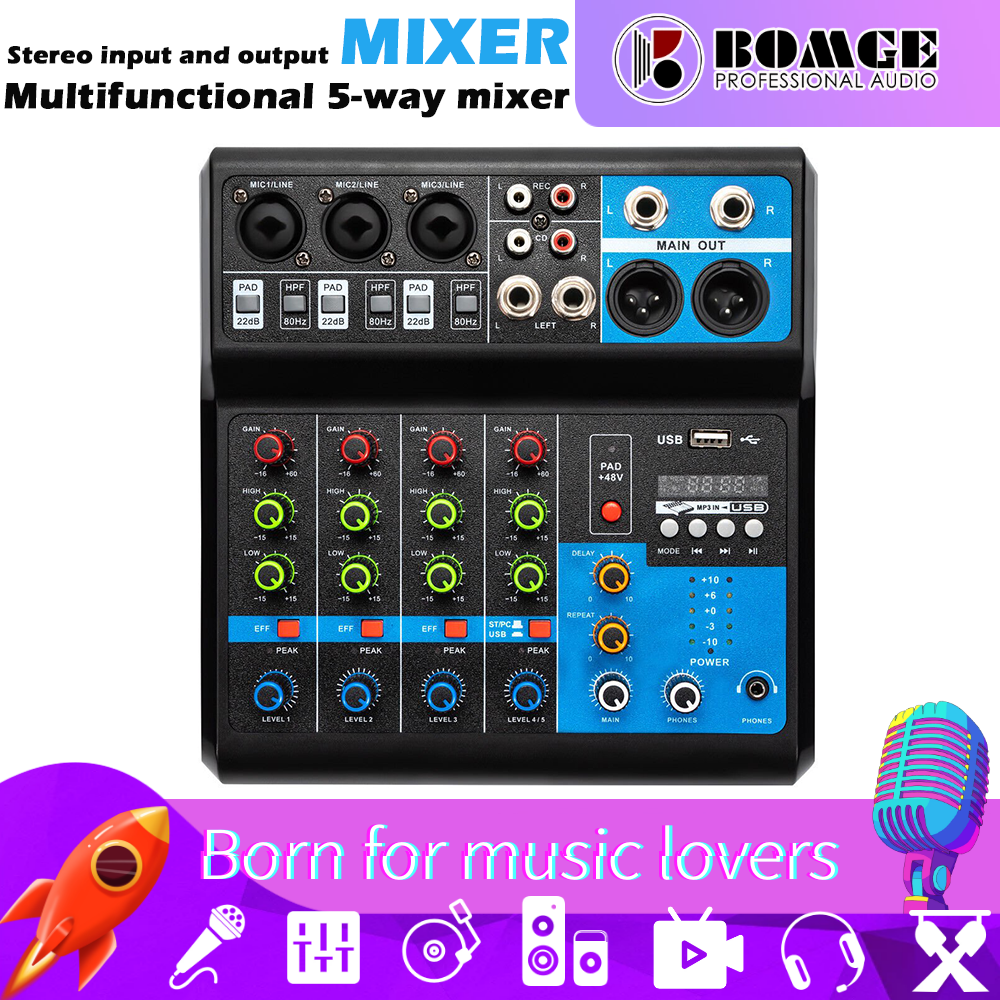 Bomge Mf A Channel Audio Mixer Usb Bluetooth Professional Sound