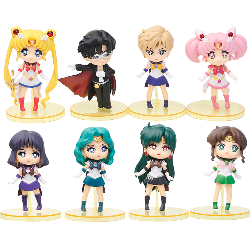 Pcs Sailor Moon Anime Action Figures Chiba Mamoru Chibi Moon Mercury