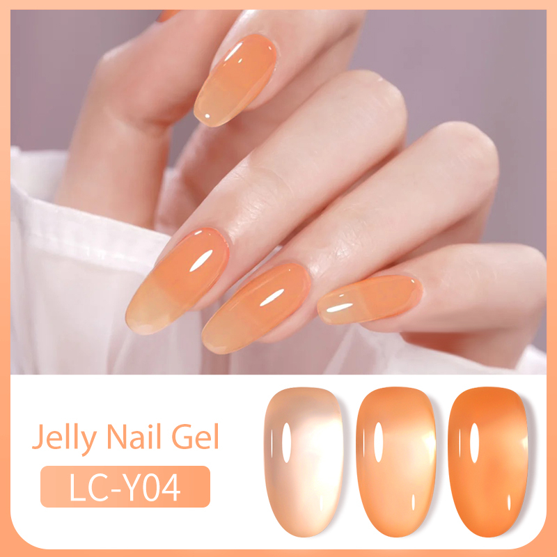 Lilycute Nude Milky White Nail Gel Polish Transparent Summer Pink Jelly