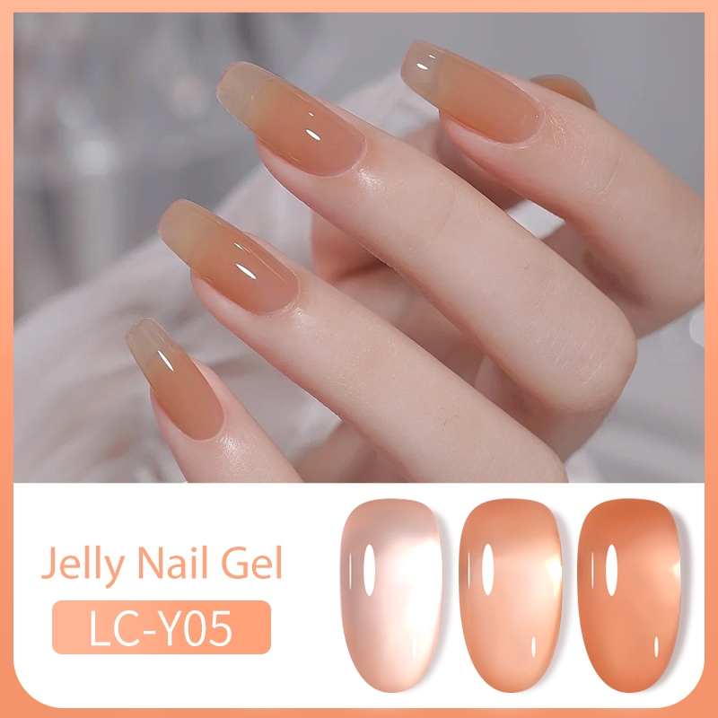 LILYCUTE Nude Milky White Nail Gel Polish Transparent Summer Pink Jelly