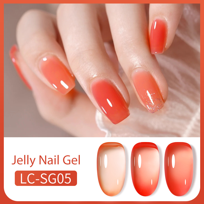 LILYCUTE Nude Milky White Nail Gel Polish Transparent Summer Pink Jelly