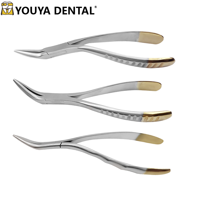 Dental Residual Root Tweezers Tooth Extraction Forceps Curved Maxillary