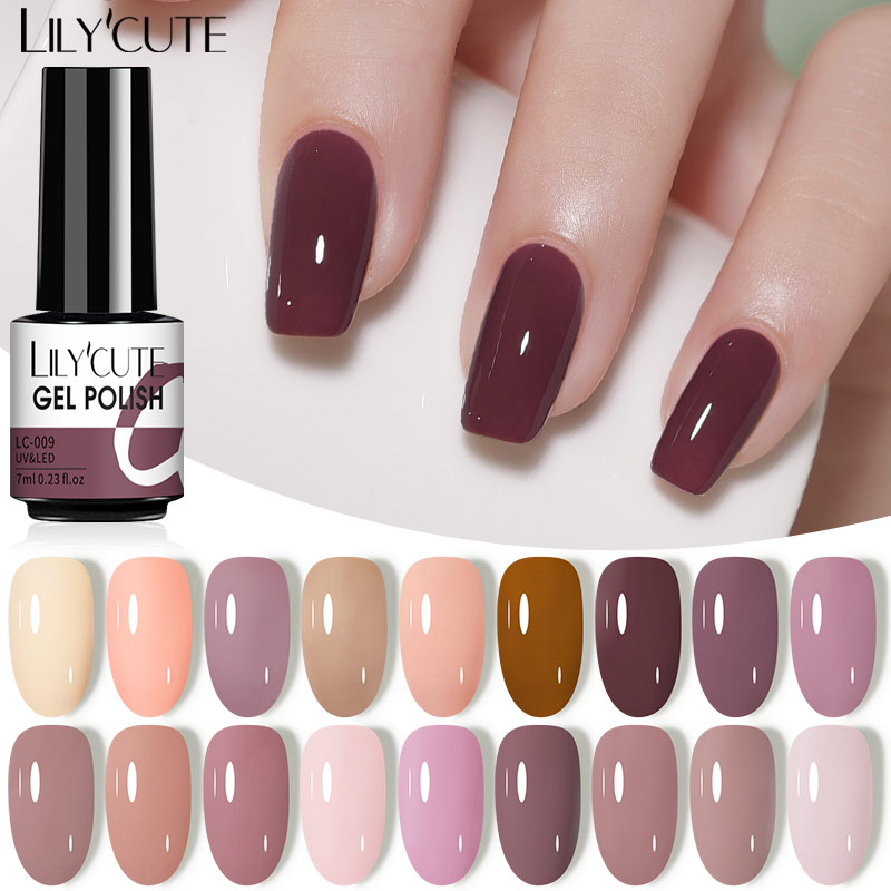 UR SUGAR Nail Gel Nude Brown Color Gel Polish Base Top Coat UV LED Nail