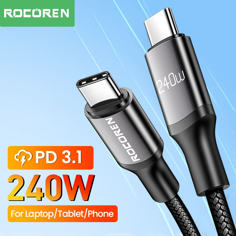 Rocoren W Usb C To Usb Type C Cable Pd W Fast Charging