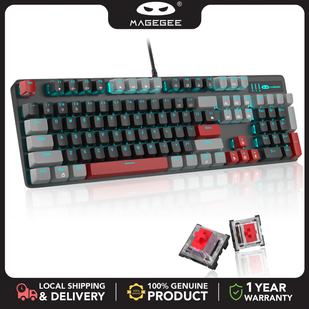 Magegee Mk Storm Wired Wireless Mechanical Gaming Keyboard Blue Red