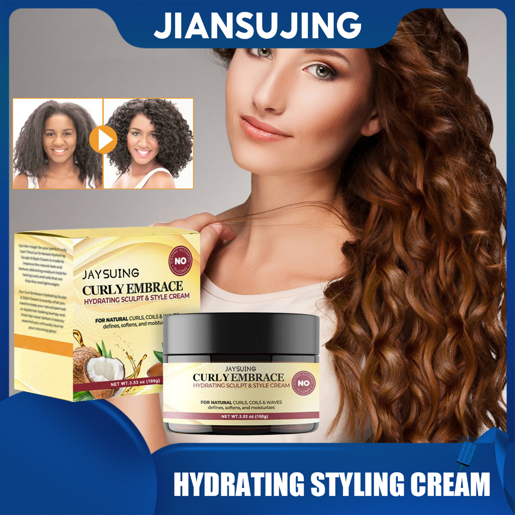 Jaysuing Natural Curls Defining Cream Moisturizing Curly Hair Cream