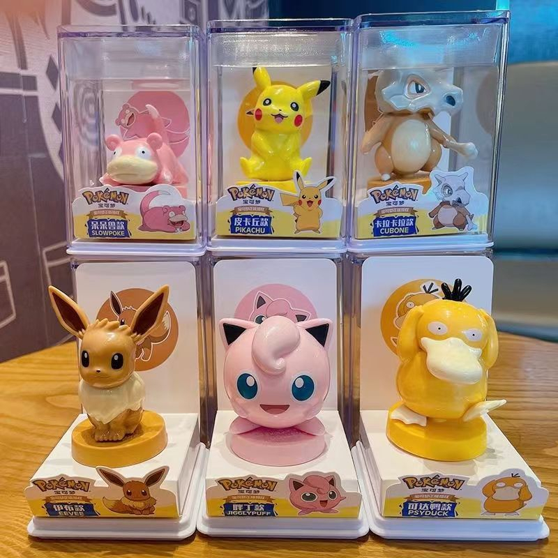 9 Styles Pokemon Seal Pikachu Eevee Charmander Cartoon Stamp Figure Toy