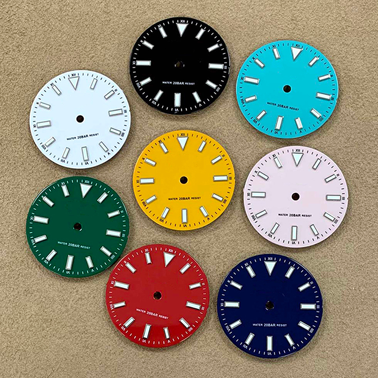 28 5mm Green Luminous Enameled Watch Dial Watch Accessories For Japan