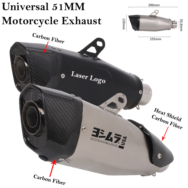 Carbon Fiber Universal Mm Motorcycle Yoshimura Exhaust Escape Pipe