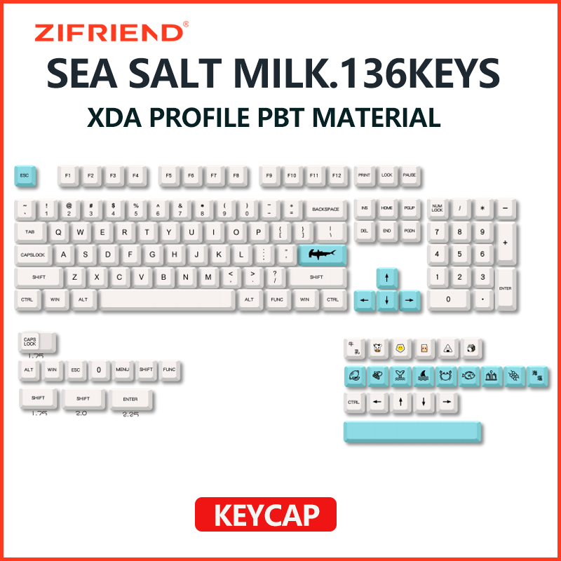 Zifriend Keys Sea Salt Milk Keycap Pbt Xda Profile For Mechanical