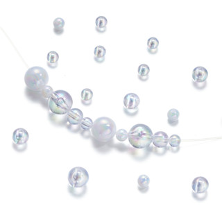 St Kunkka 50 30Pcs 6 12mm Transparent Shiny Acrylic Round Beads Milk