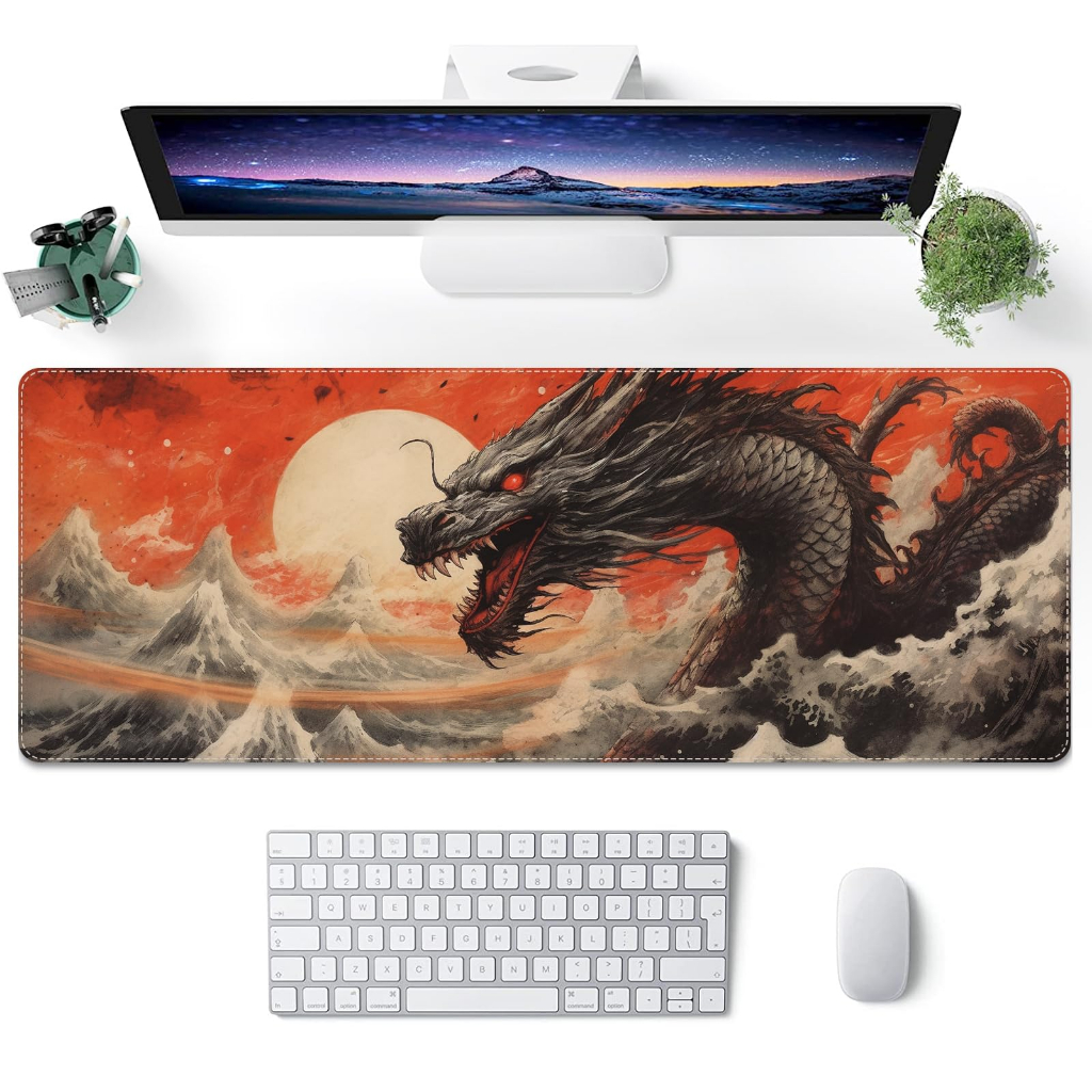 ProbTis 80x30cm Chinese Dragon Mouse Pad The Great Wave Mouse Pad XL