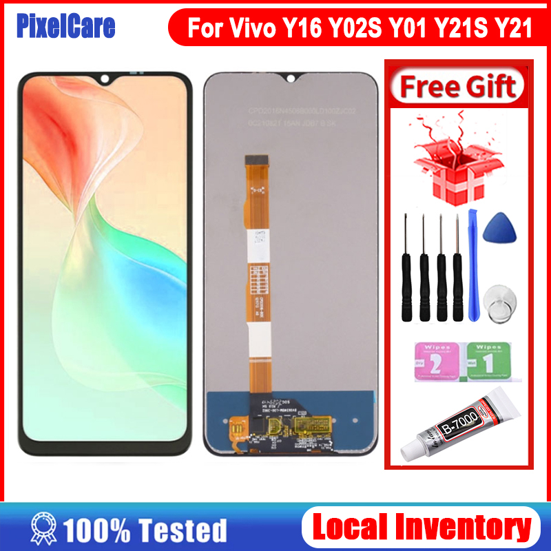 Original LCD With Frame For VIVO Y16 Y02S Y01 LCD Screen Display Touch