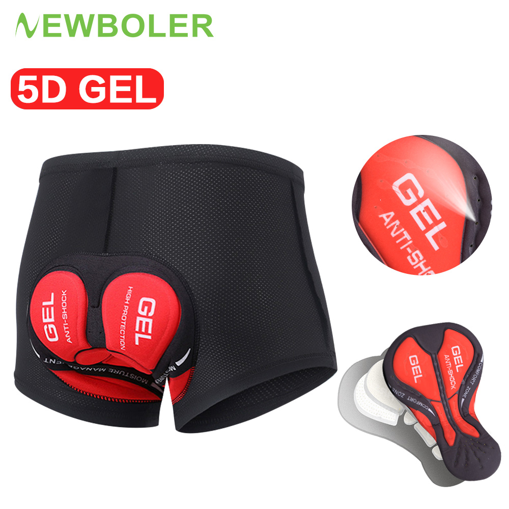 NEWBOLER 5D Gel Pad Cycling Shorts Shockproof Bicycle Shorts MTB Road