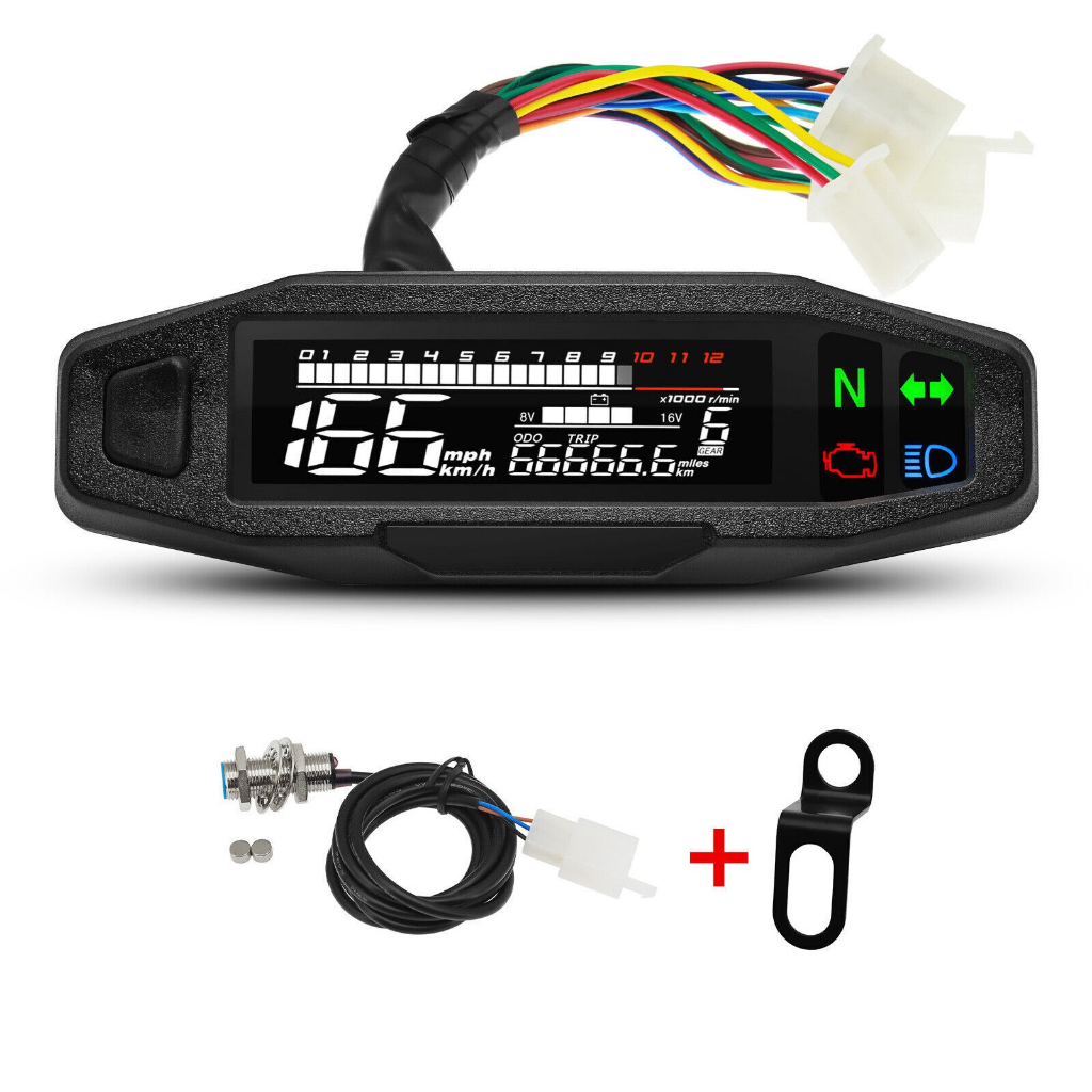 Mini Universal RPM Motorcycle Meter Speedometer Digital Odometer For