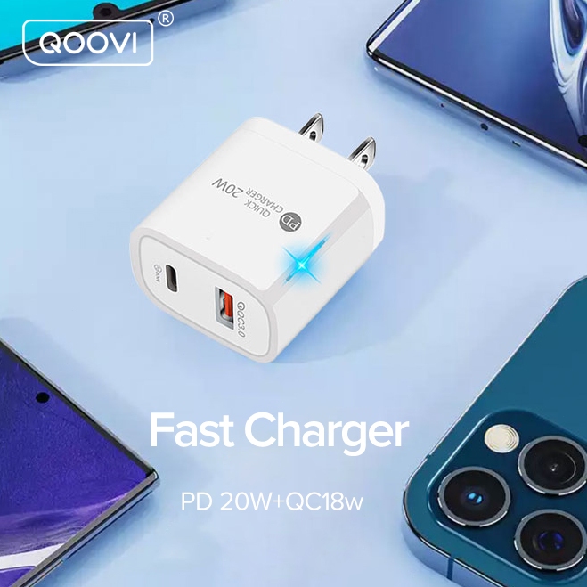 QOOVI PD20W USB Type C Charger Adaptor QC3 0 Fast Charging For Huawei