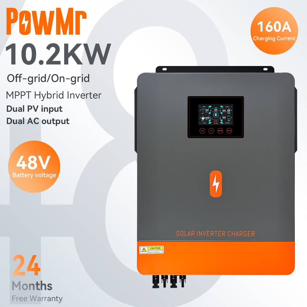 PowMr MPPT 10 2KW On Grid Off Grid Pure Sine Wave Solar Hybrid Inverter