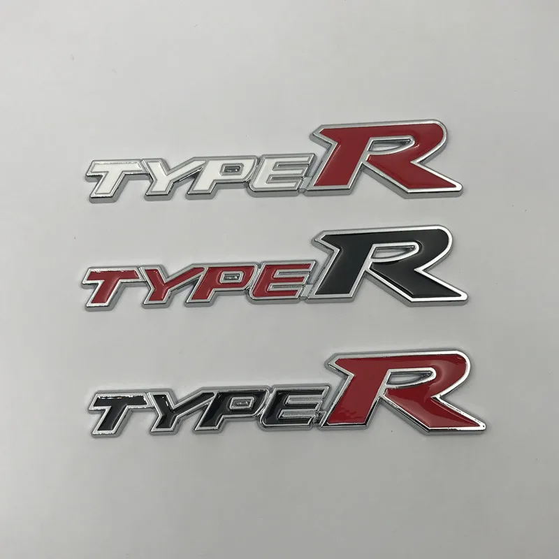 D Metal Type R Logo Letters Car Trunk Emblem Badge Decal For Honda