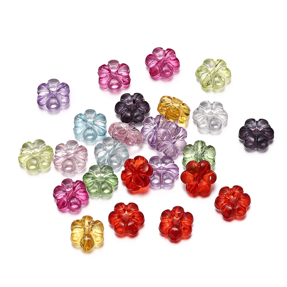 St Kunkka Pcs Acrylic Transparent Six Petal Flower Beads Can Be Used