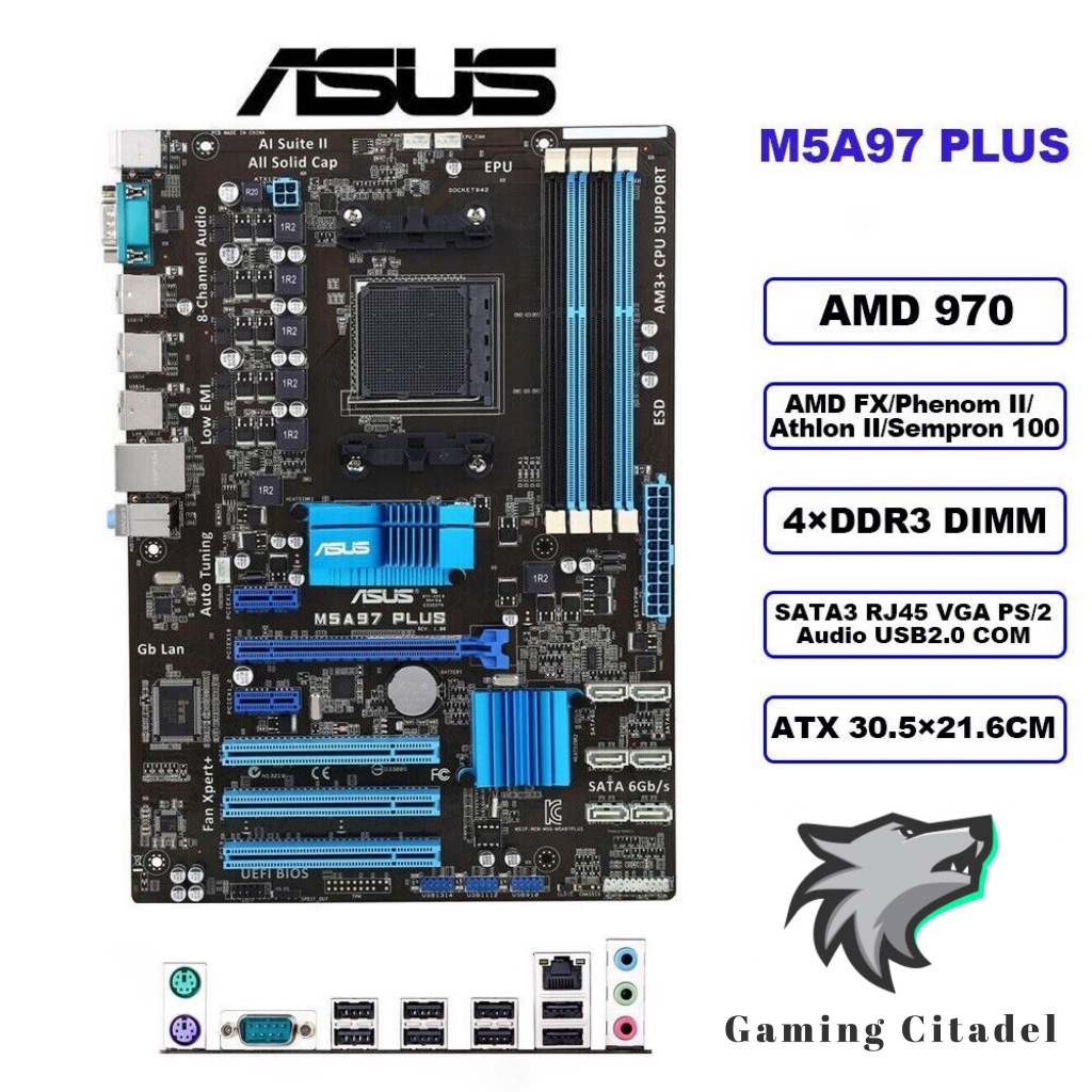 ASUS M5A97 PLUS Motherboard ATX AMD 970 SB950 AM3 DDR3 32GB SATA3