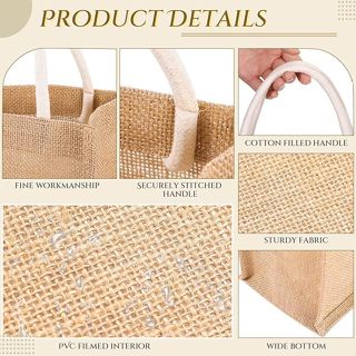 Eco Friendly Reusable Jute Bag Waterproof Interior Design Burlap Tote