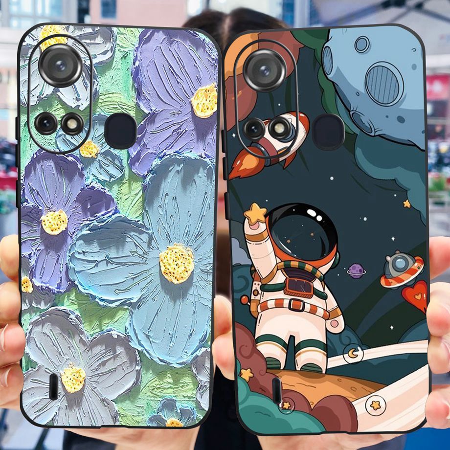 ITEL A58 Lite A49 Play Itel A631L Case Astronaut Flower Cute Pattern