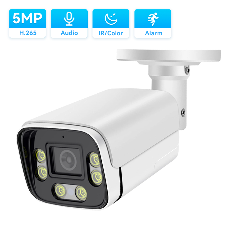 Hamrol 5MP POE IP Camera Two Way Audio Motion Detection 3MP IR Color