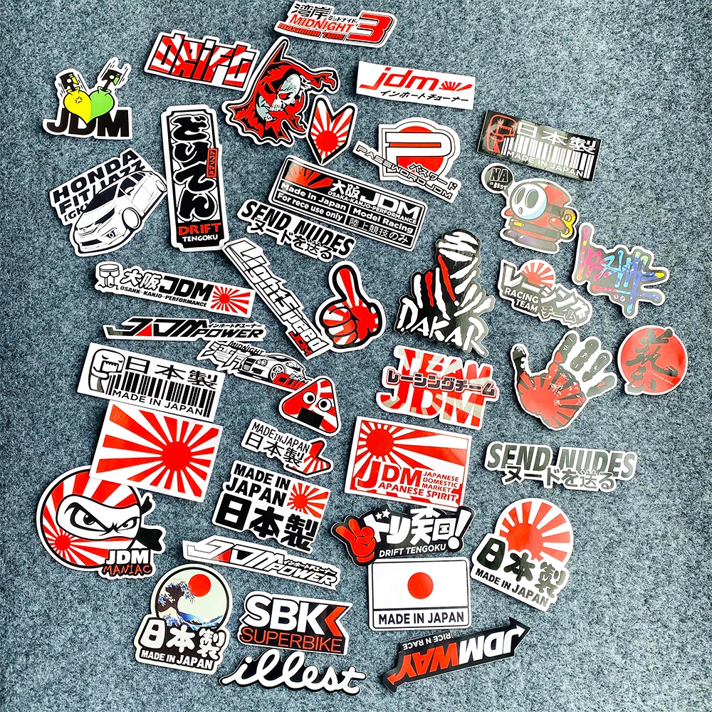 Pcs Jdm Sticker Japanese Styling Emblems Stickers Motorcycle Car