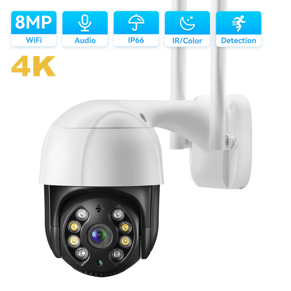 Hamrol 8MP 4K Ultra PTZ Wi Fi IP Camera Auto Tracking H 265X Ai Human