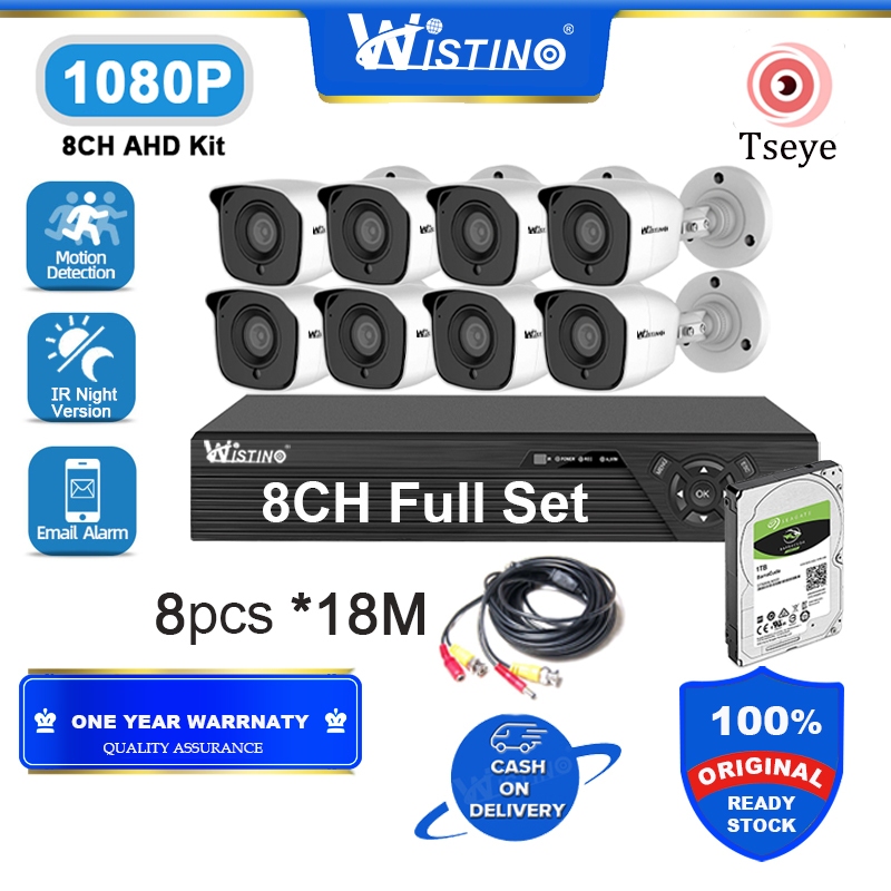 Wistino Ch Mp Cctv Package Hdcvi Kit Complete Set Ir Night Vision